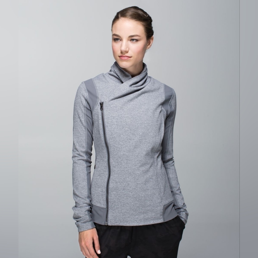 Lululemon Bhakti Double Zipper Yoga Jacket in Heather Slate Gray Women's Size 4